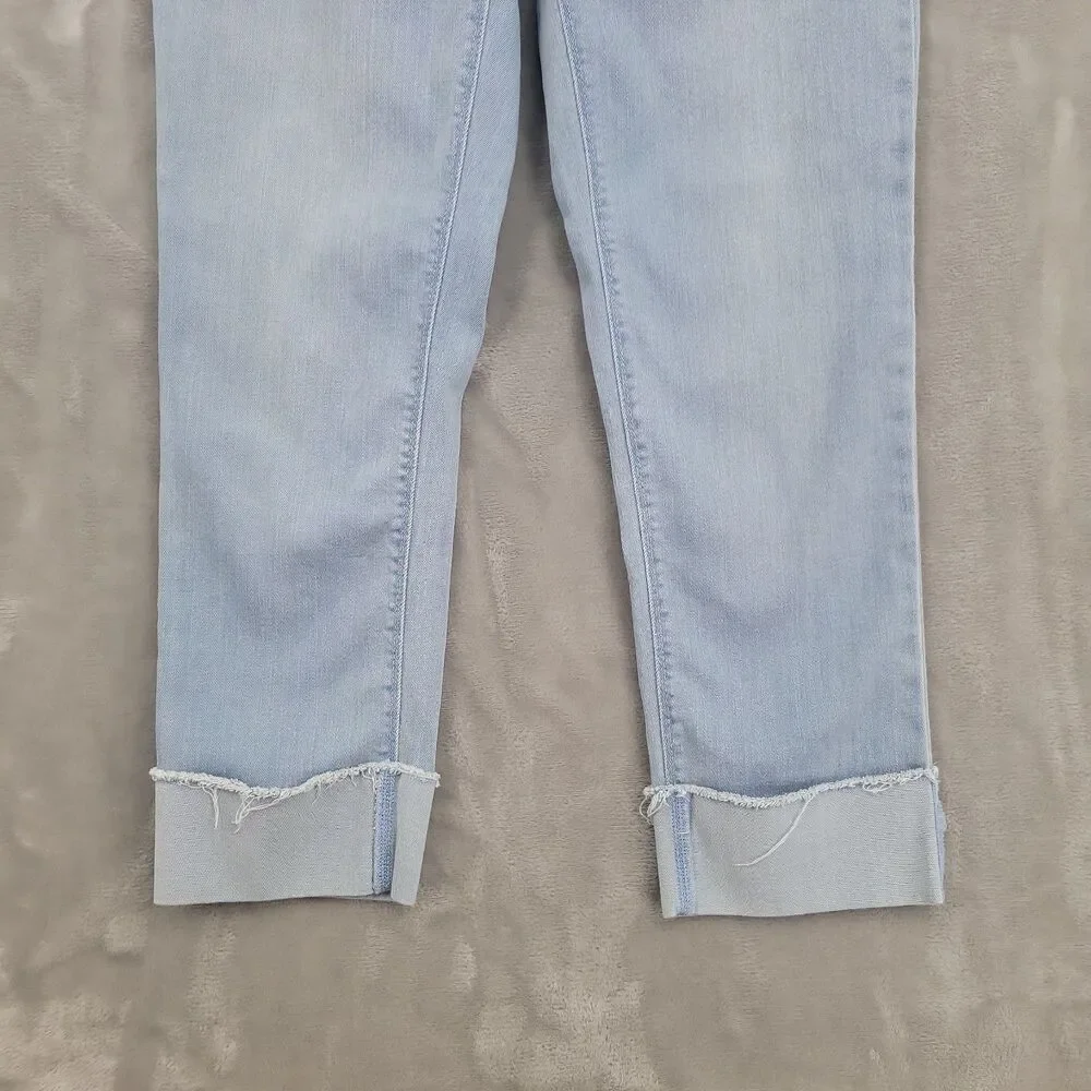 J.Jill Womens Cropped Jeans Size 4 Cuffed Light Blue Wash Authentic Fit 28x25